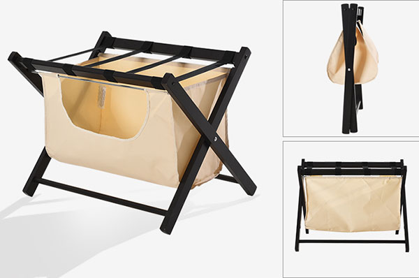 Khung giá đỡ vali gỗ kèm túi vải gấp gọn dễ dàng