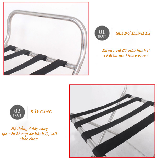 Các bộ phận cấu thành giá đỡ hành lý