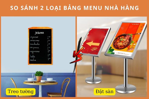 Chọn loại bảng menu phù hợp với mô hình kinh doanh