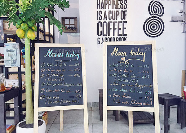 Mẫu bảng menu sử dụng phấn viết bảng bình thường