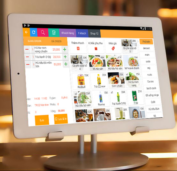 Bảng thực đơn điện tử hiện đại, thông minh