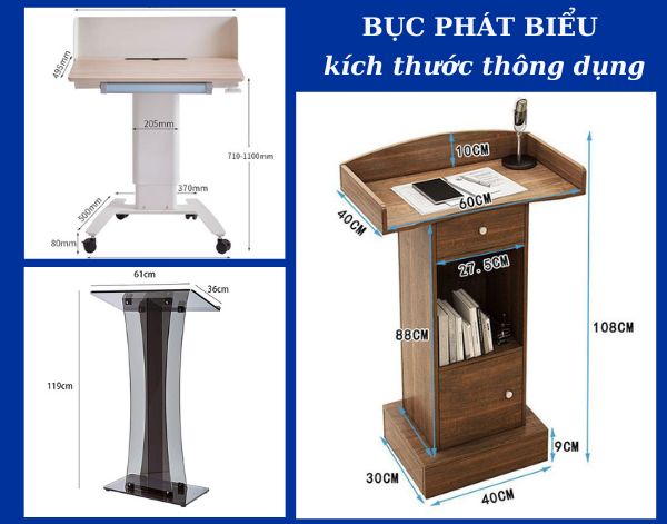 Tìm hiểu thêm về kích thước bục phát biểu- bục thuyết trình