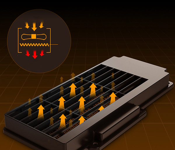 Hơi nóng phả ra mạnh làm khô tay nhanh