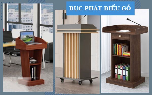 Mẫu bục đứng bằng gỗ hay được người dùng chọn mua