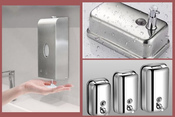 Thiết kế bình inox treo tường đựng dầu gội sữa tắm đa dạng