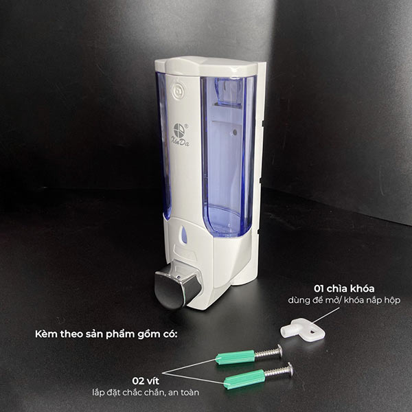 Các linh kiện đi kèm bình để dầu gội sữa tắm để phục vụ việc lắp đặt