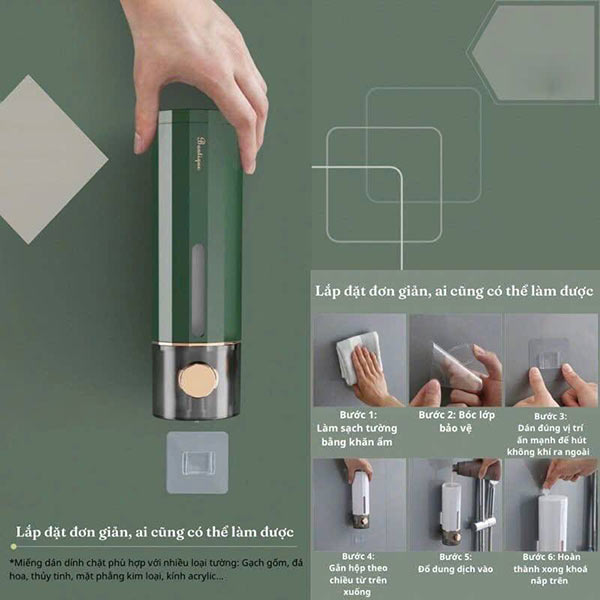 Hãy chắc chắn bình đựng nước rửa tay treo tường được lắp đặt đúng