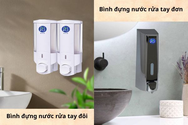 So sánh bình đựng nước rửa tay đơn và đôi