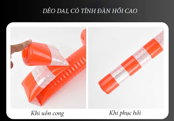 Cọc tiêu có tính đàn hồi cao, độ bền tốt