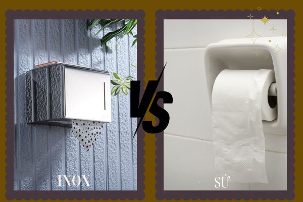 Nên chọn hộp đựng giấy vệ sinh inox hay sứ?