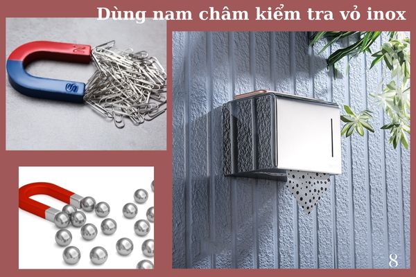 Dùng nam châm kiểm tra chất lượng vỏ hộp inox