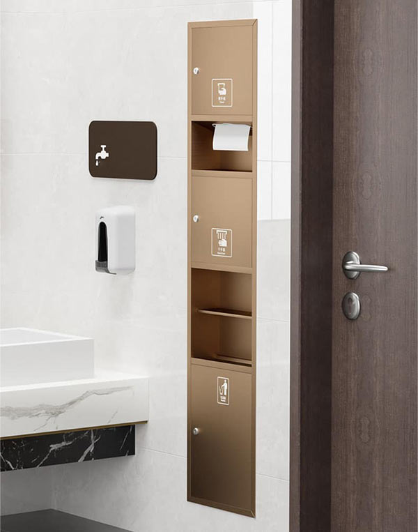Hệ tủ lắp âm kết hợp hộp đựng giấy vệ sinh
