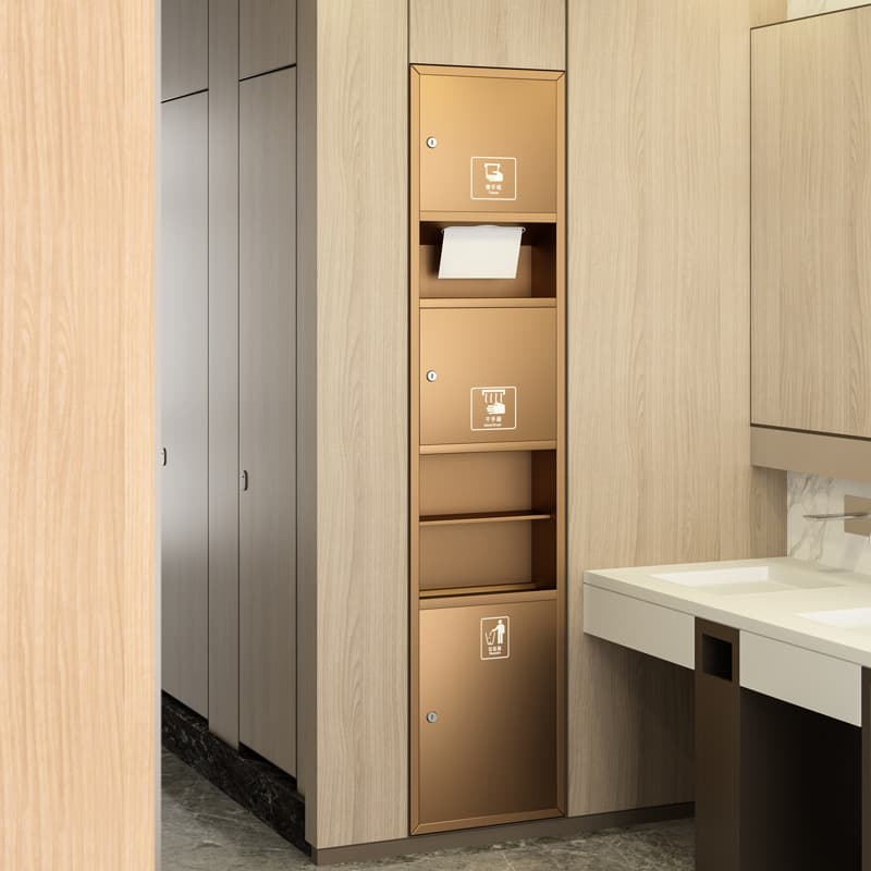 Hệ tủ lắp âm kèm hộp đựng giấy vệ sinh