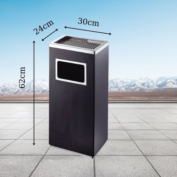 Kích thước thùng rác hình chữ nhật có gạt tàn