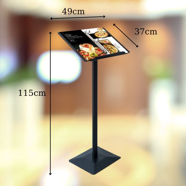 Kích thước bảng menu khá là hợp lý