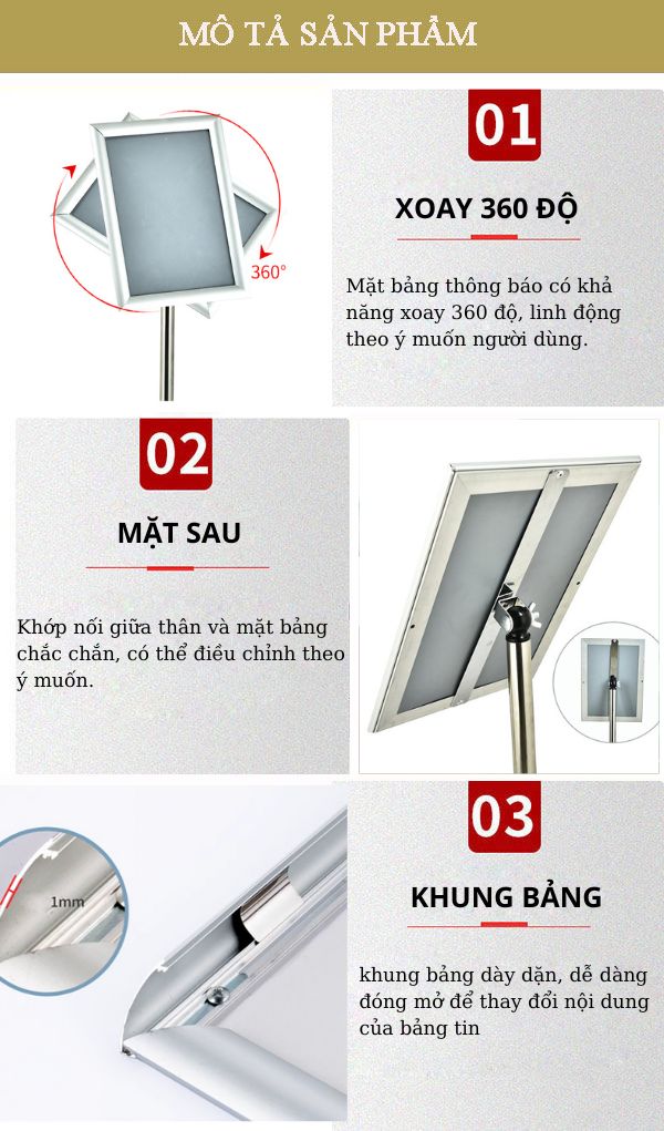 Chi tiết các đặc điểm cấu thành bảng hướng dẫn thông tin