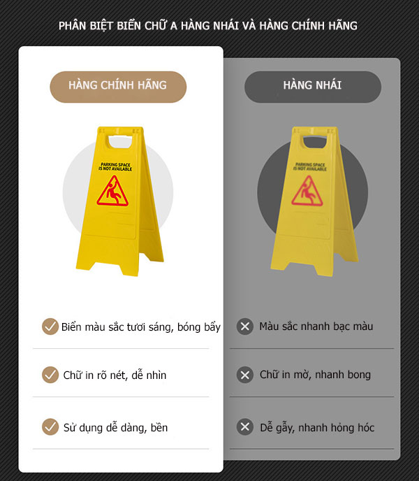 So sánh biển báo chất lượng và hàng nhái