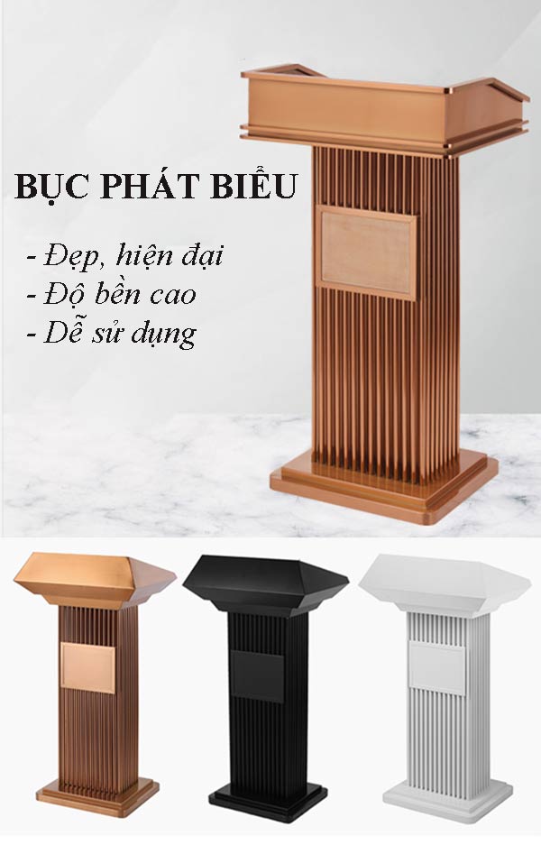 Bục phát biểu khiến không gian hội trường sang trọng, lịch sự hơn