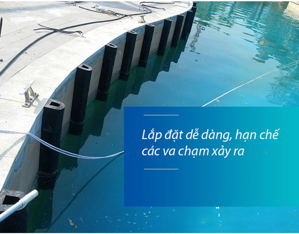 Đệm giảm chấn khi va đập lắp ở cảng