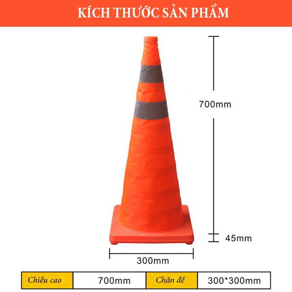 Tham khảo kích thước cọc tiêu 70cm hình chóp nón