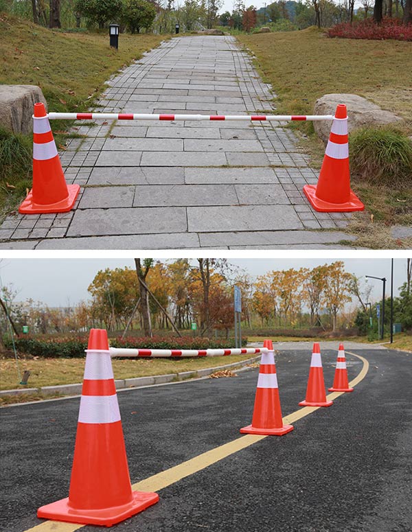 Cọc tiêu kết hợp cùng thanh nối tạo thành rào chắn