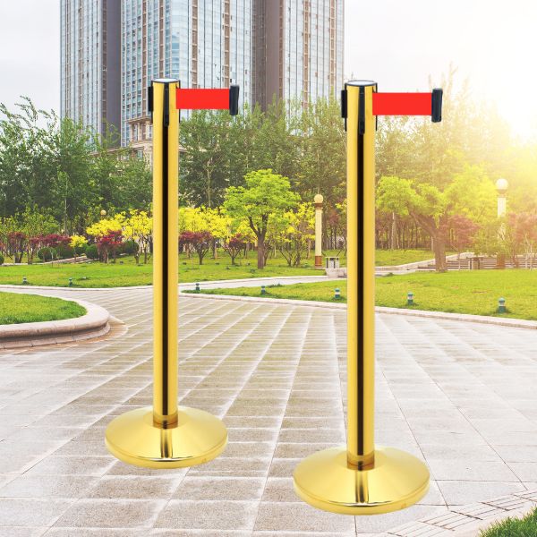 Trụ chắn phân làn inox vàng dây căng