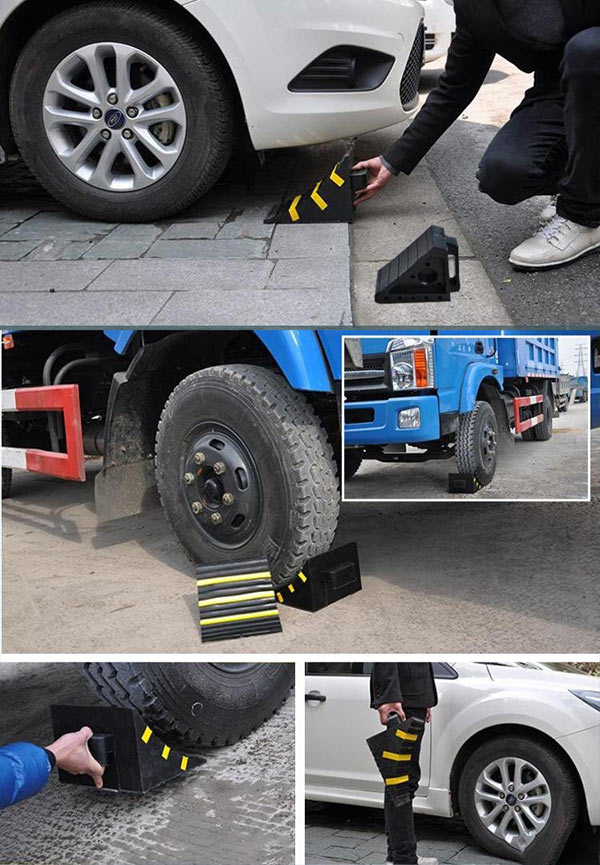 Mẫu cao su chèn bánh xe di động phản quang phù hợp với nhiều loại xe