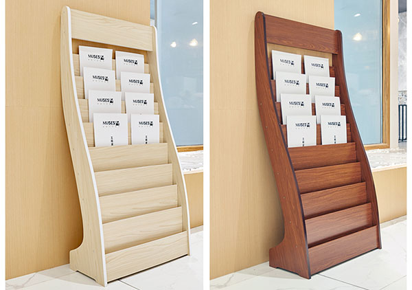 Giá để sách báo bằng gỗ 2 tông màu