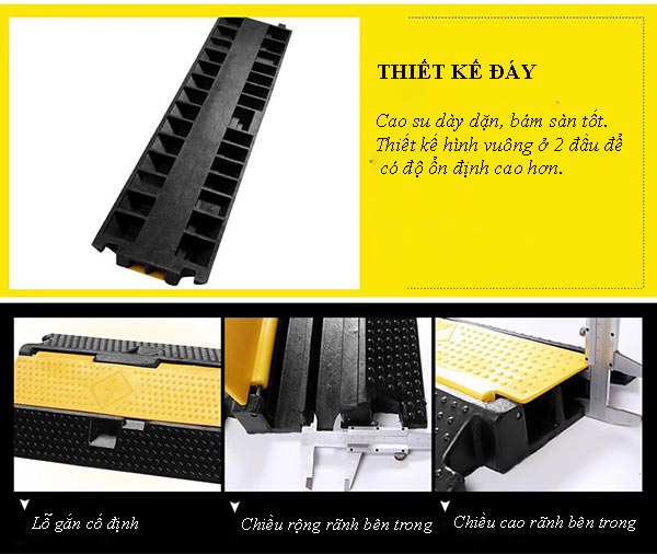 Chi tiết gờ giảm tốc bảo vệ dây cáp trên đường