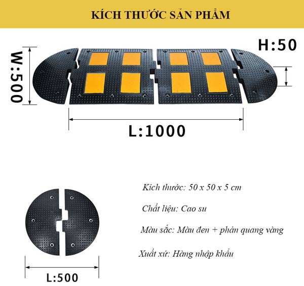 Kích thước gờ giảm tốc đường phố, tầng hầm