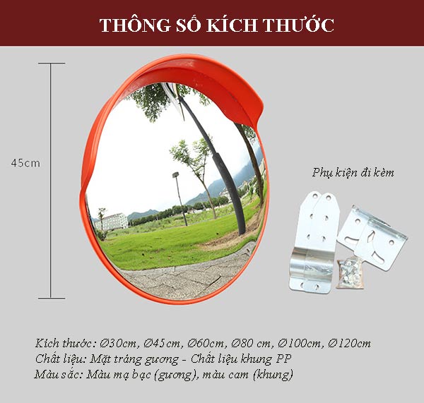 Tham khảo kích thước gương cầu lồi