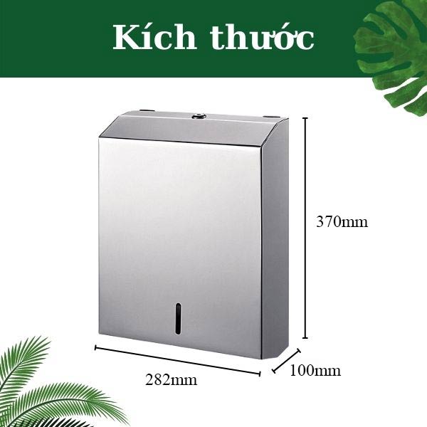 Kích thước hộp inox treo tường để giấy lau tay