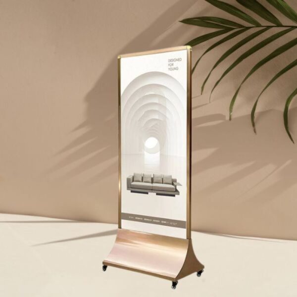 Mẫu bảng standee inox mạ vàng đẹp