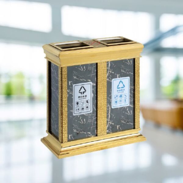 Mẫu thùng rác gạt tàn với 2 ngăn tiện ích thông minh