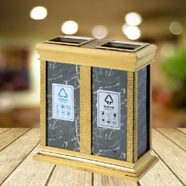 Mẫu thùng rác inox giả đá loại 2 ngăn