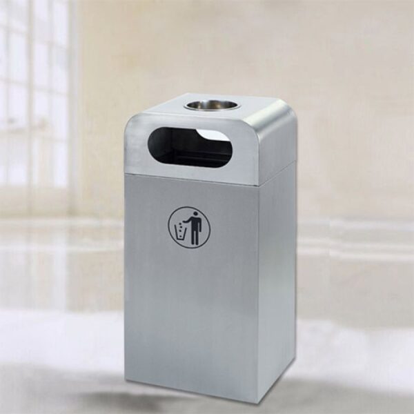Thùng rác inox gạt tàn có hình chữ nhật