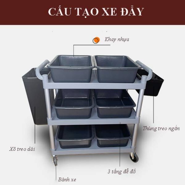 Tham khảo cấu tạo của xe dọn bàn nhà hàng