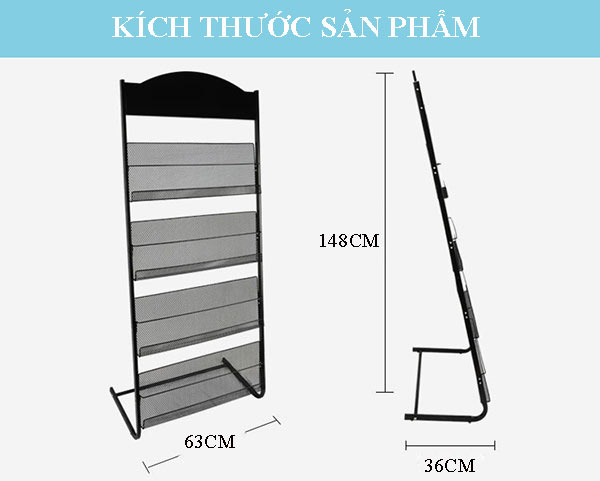 Tham khảo kích thước kệ để tạp chí