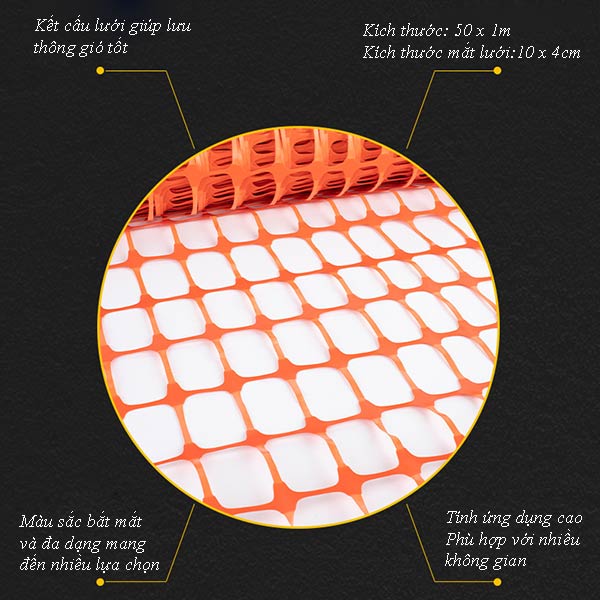 Thông tin chi tiết lưới rào chất liệu nhựa