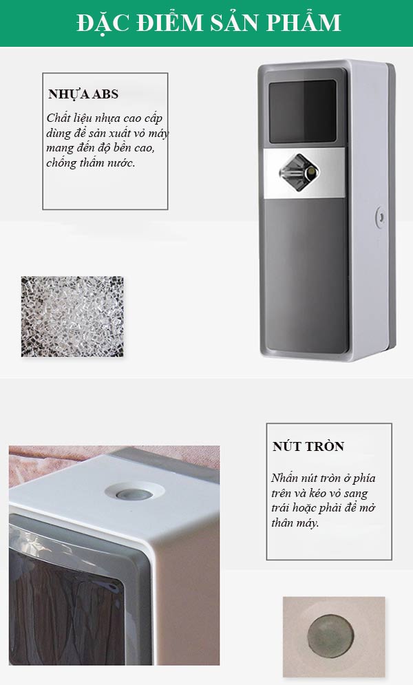 Chi tiết mẫu máy xịt thơm cảm biến của Hành Tinh Xanh