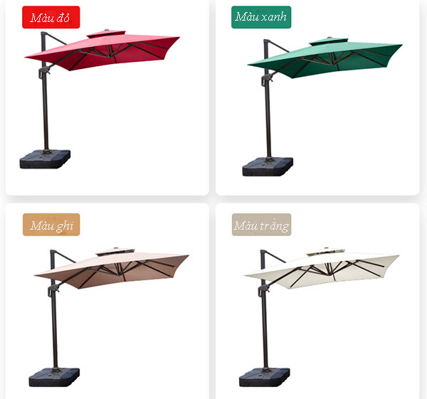 Tông màu ô dù phong phú, dễ lựa chọn