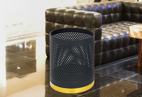 Sọt rác thép sơn tĩnh điện thân đục lỗ dùng tại văn phòng