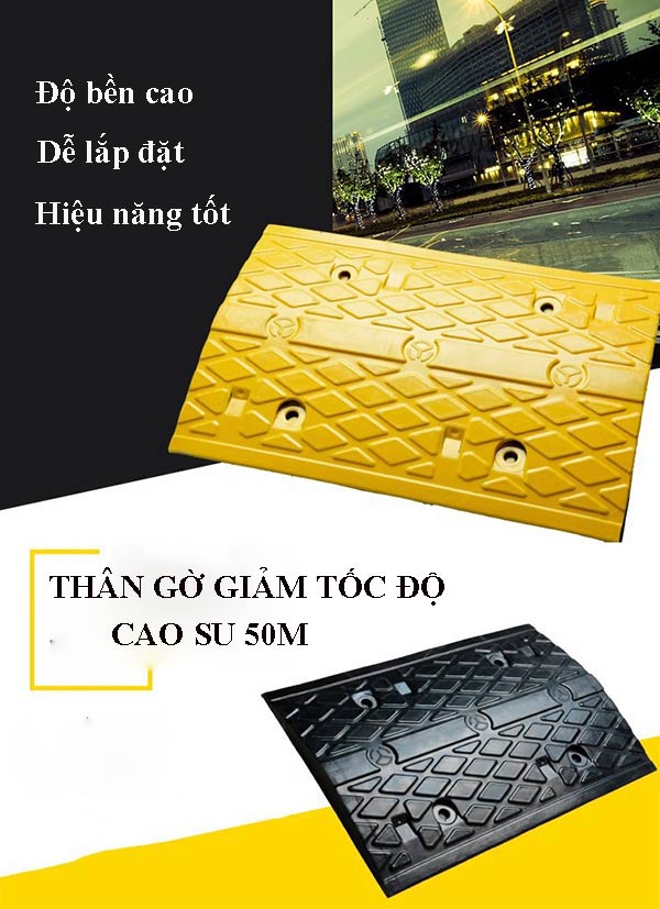 Gờ giảm tốc 50cm bằng cao su cao cấp