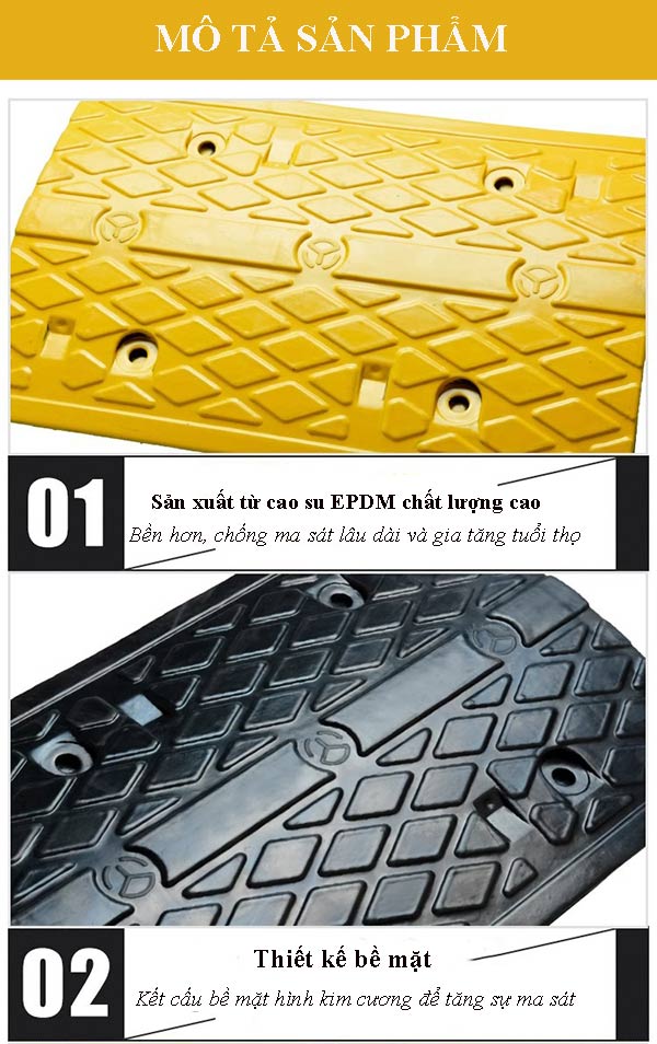 Đặc điểm của gờ giảm tốc cao su giao thông