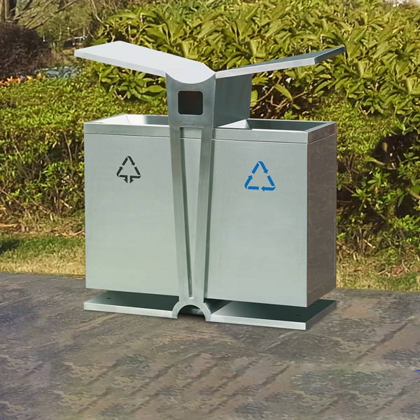 Thùng rác sản xuất từ inox tốt nên sáng bóng