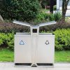 Thùng chứa rác thải inox phân loại ngoài trời