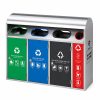 Thùng phân loại rác inox 4 ngăn có mái che