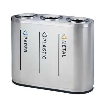 Thùng rác 3 ngăn phân loại rác bằng inox