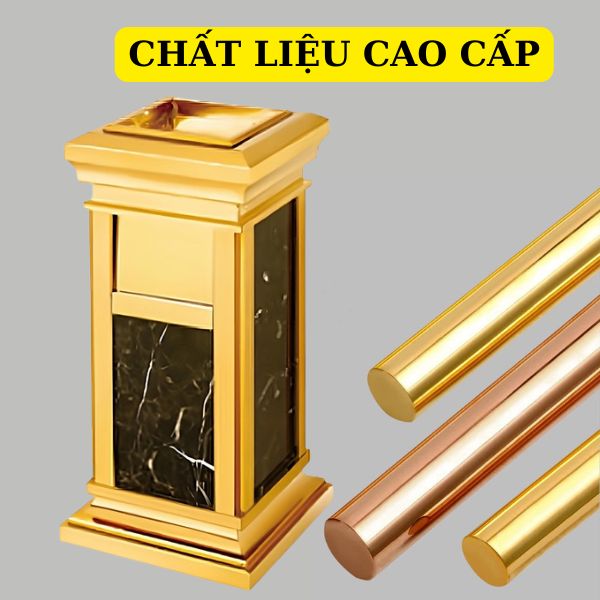Thùng rác sản xuất từ chất liệu cao cấp nên dễ dàng vệ sinh