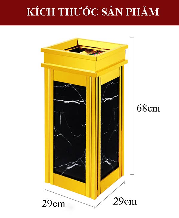 Kích thước thùng rác đá trang trí đẹp